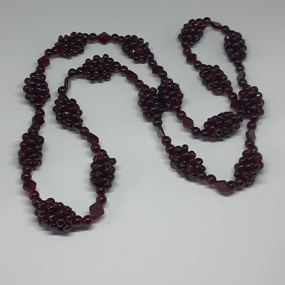 Genuine Garnet Beaded Necklace